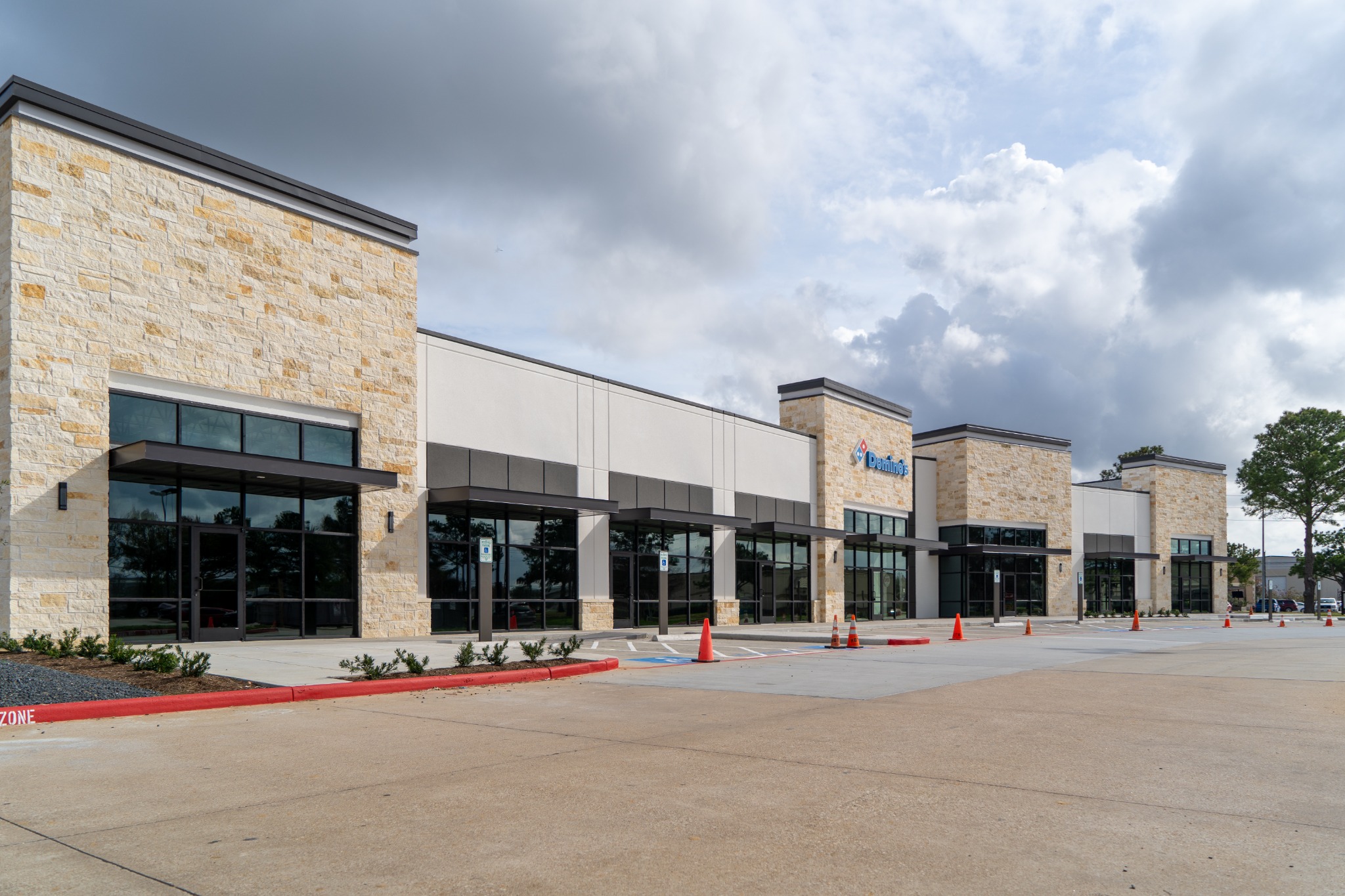 Completed commercial retail development exterior